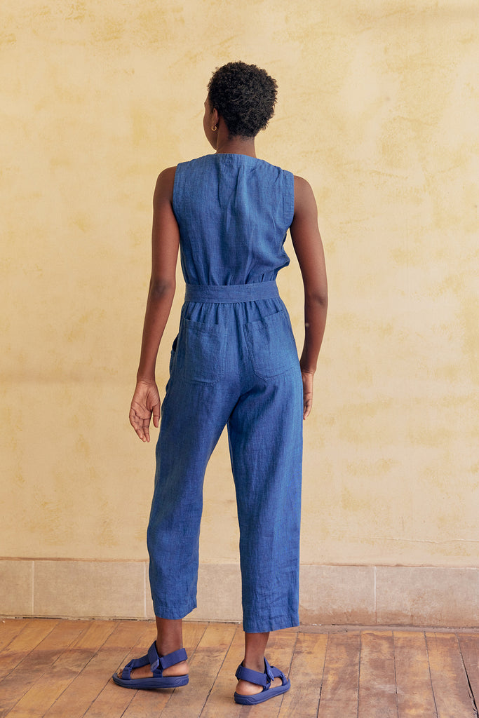 Enterito Amarra Lino Washed - Índigo