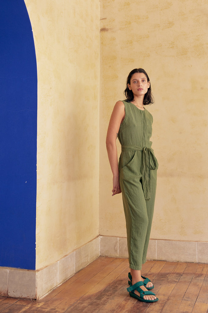 Enterito Amarra Lino Washed - Pesto