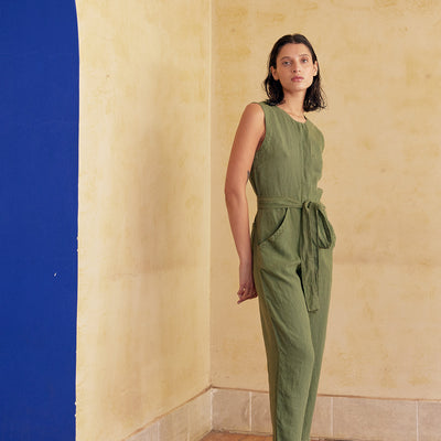 Enterito Amarra Lino Washed - Pesto