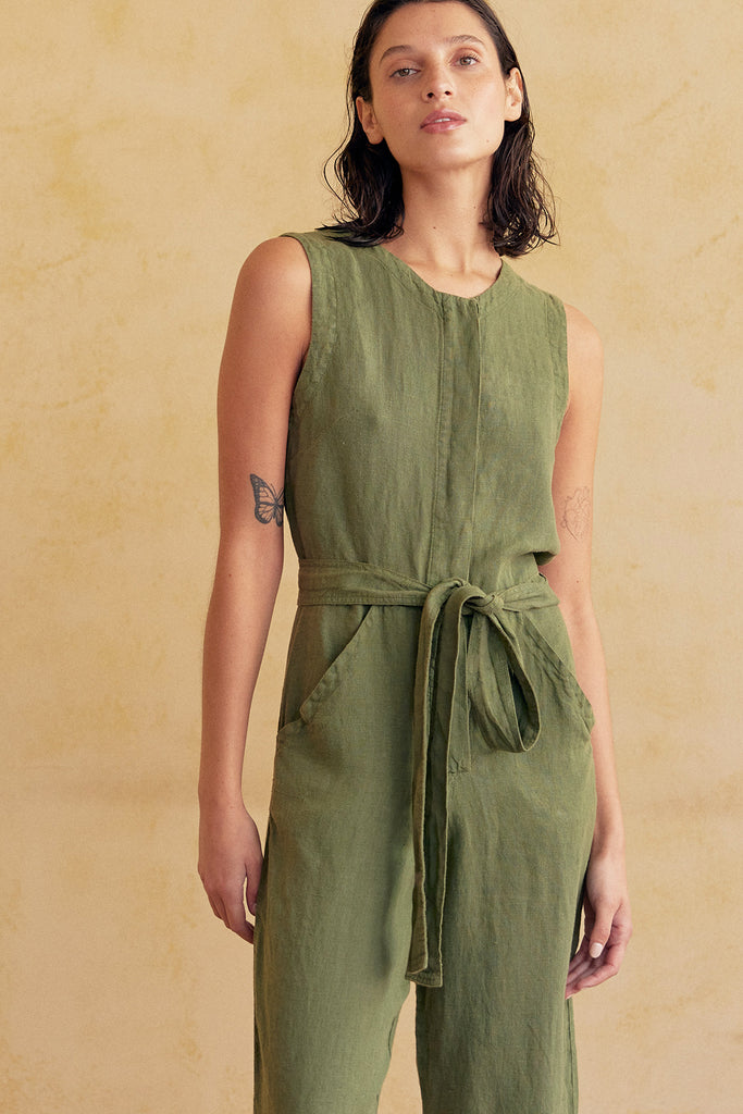 Enterito Amarra Lino Washed - Pesto