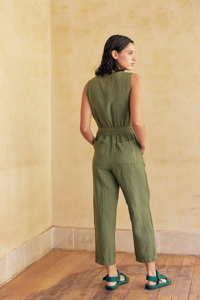 Enterito Amarra Lino Washed - Pesto