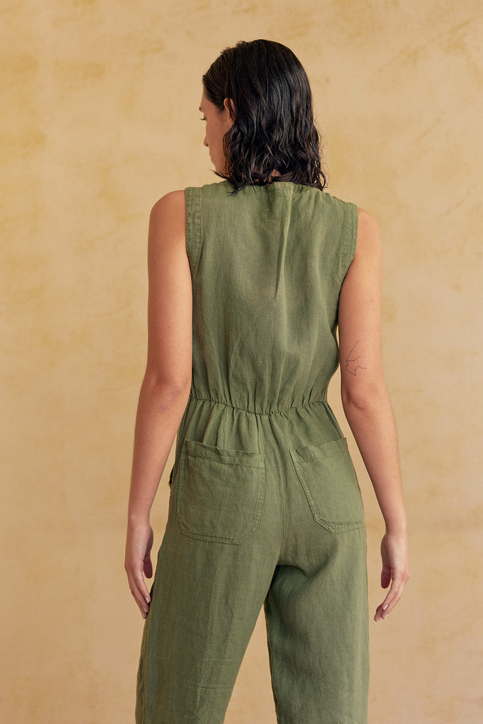 Enterito Amarra Lino Washed - Pesto