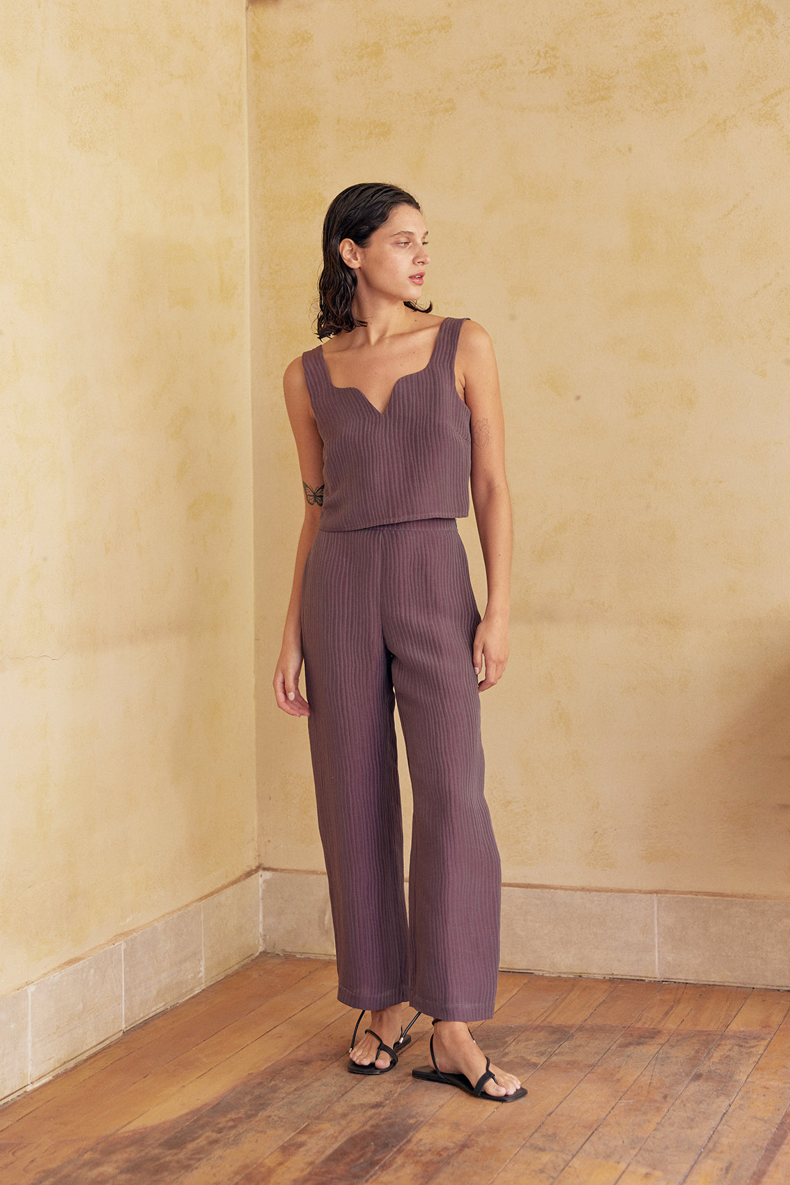 Textured Pant Silk-Linen - Mora