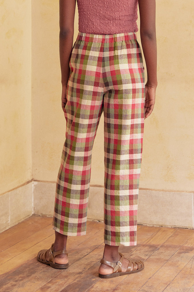 Easy Pant Washed Linen - Cuadrillé