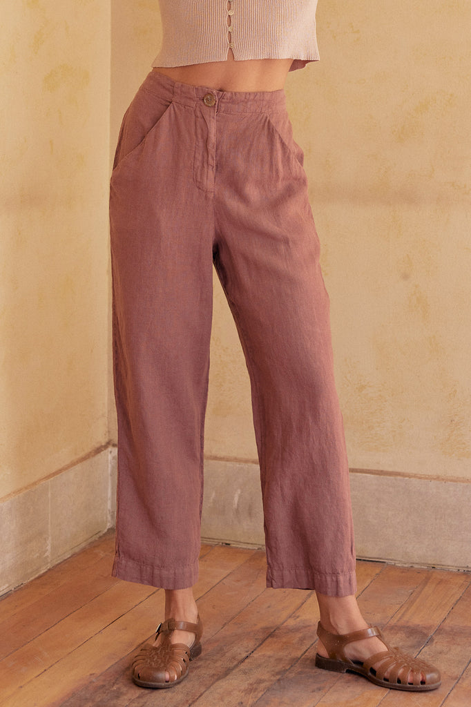 Easy Pant Washed Linen - Rosé