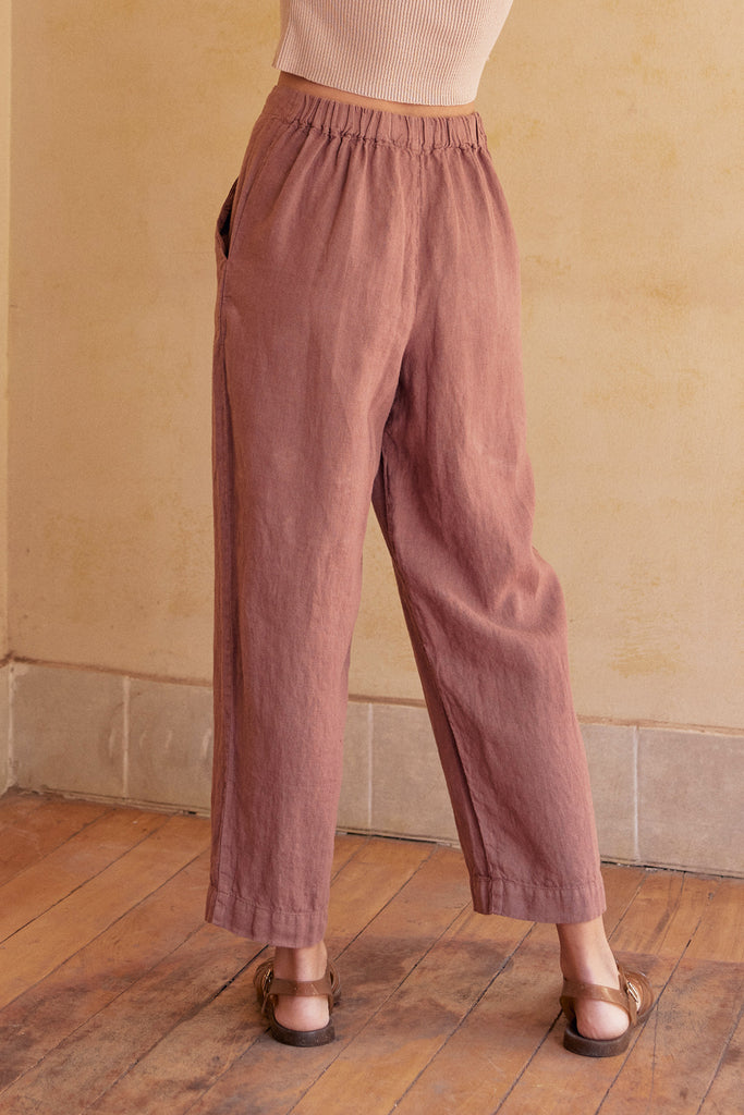 Easy Pant Washed Linen - Rosé