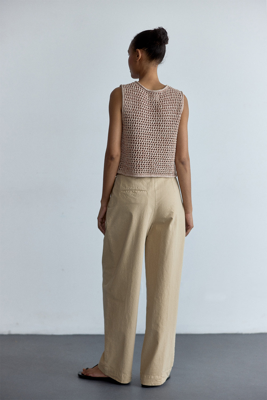 Textured Cotton Trousers - Nougat