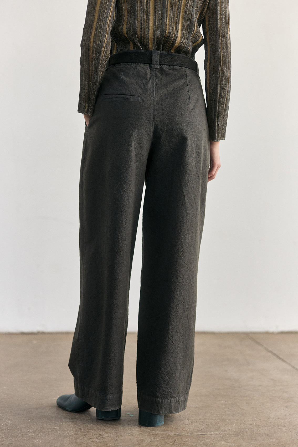 Pantalón Pinzado Algodón Rugoso - Pizarra