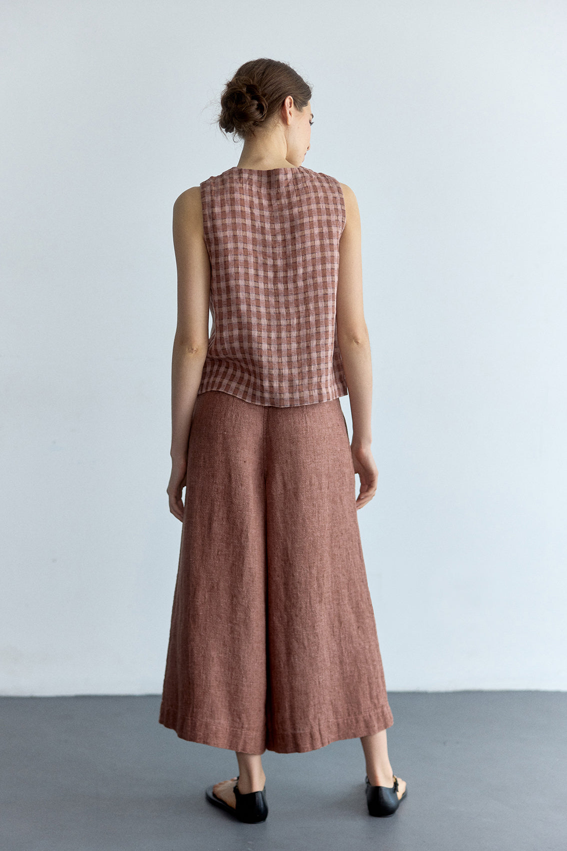 Pantalón Ancho Lino - Arcilla