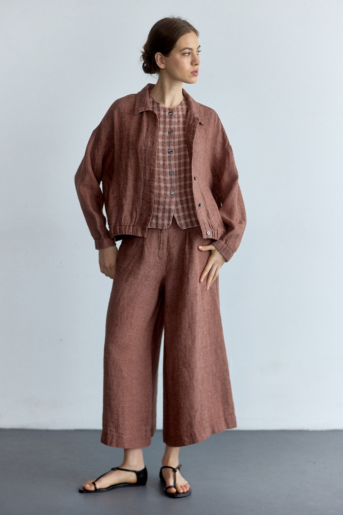 Chaqueta Bomber Lino - Arcilla