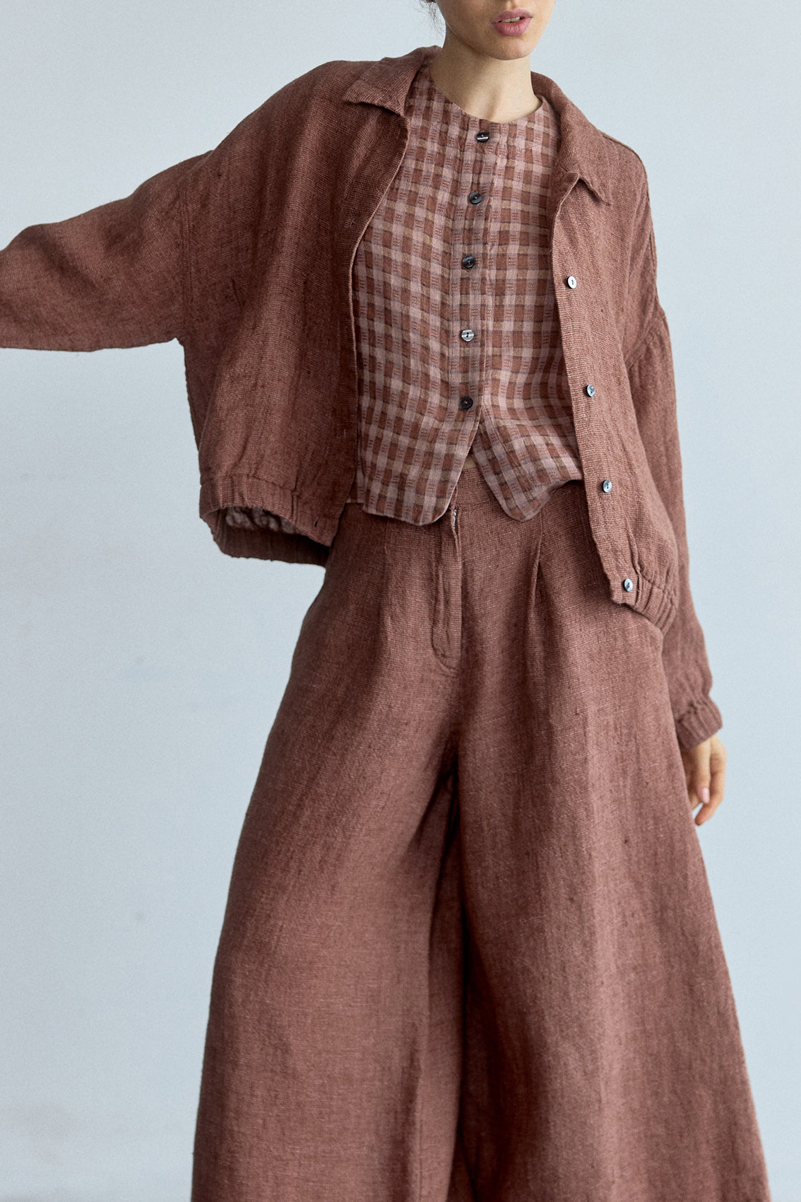 Chaqueta Bomber Lino - Arcilla