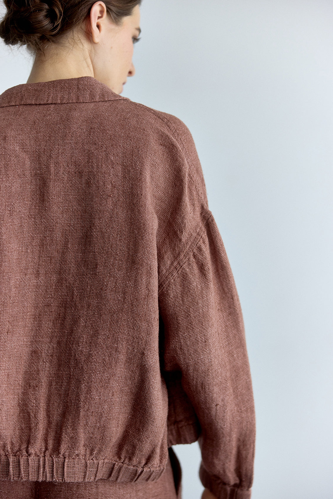 Chaqueta Bomber Lino - Arcilla