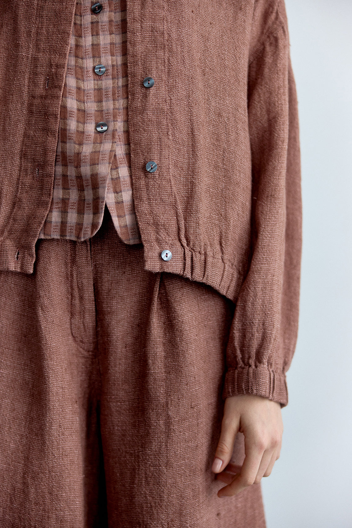 Chaqueta Bomber Lino - Arcilla
