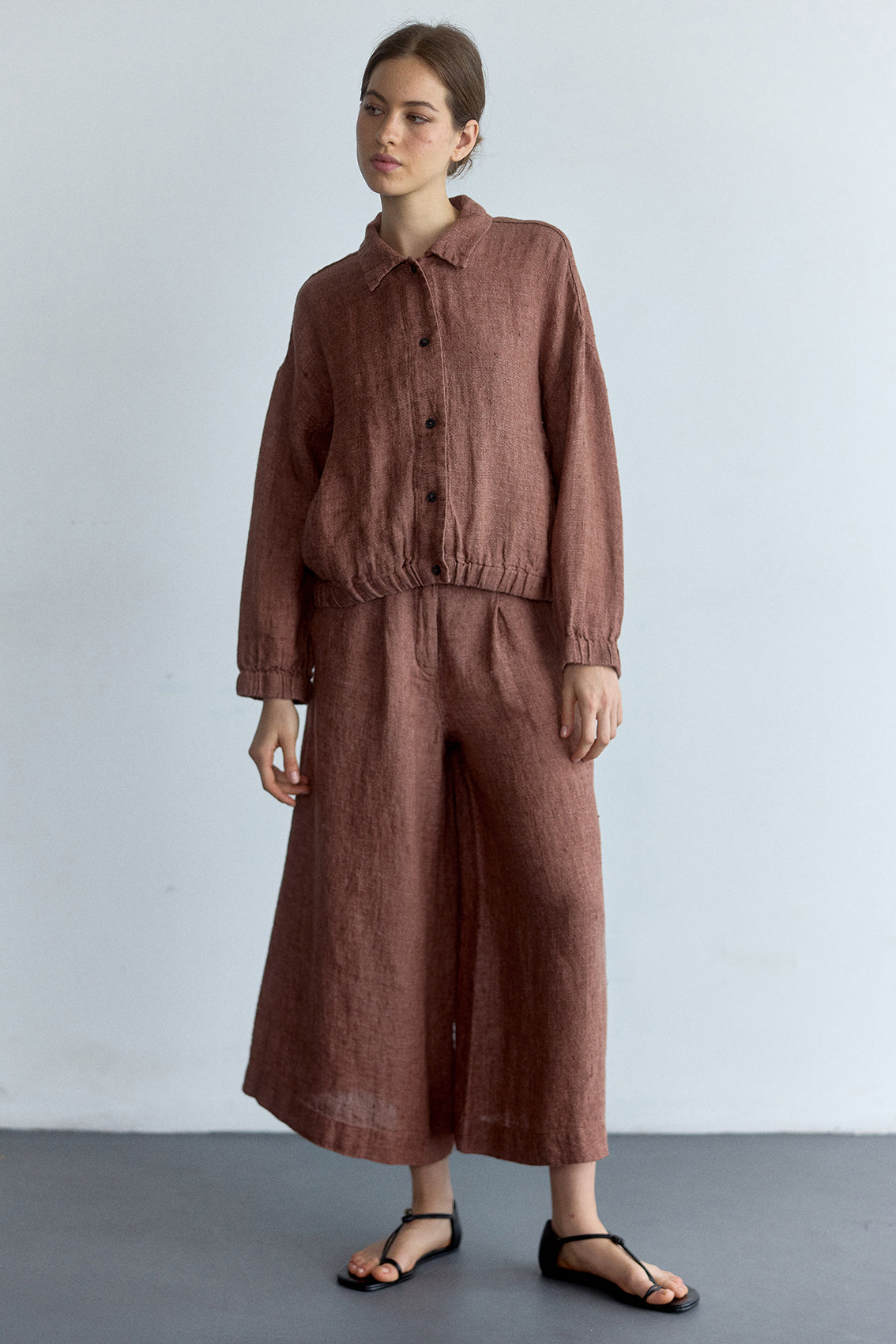 Chaqueta Bomber Lino - Arcilla