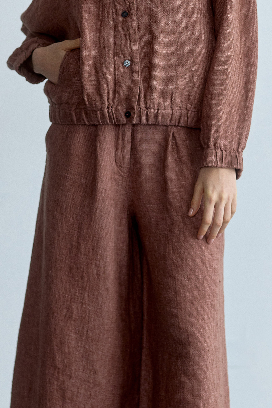 Pantalón Ancho Lino - Arcilla