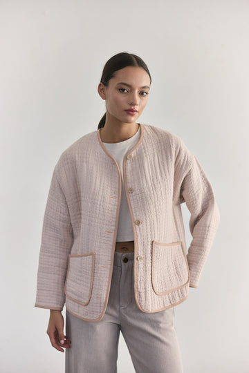 Chaqueta Quilt Jacquard - Magnolio