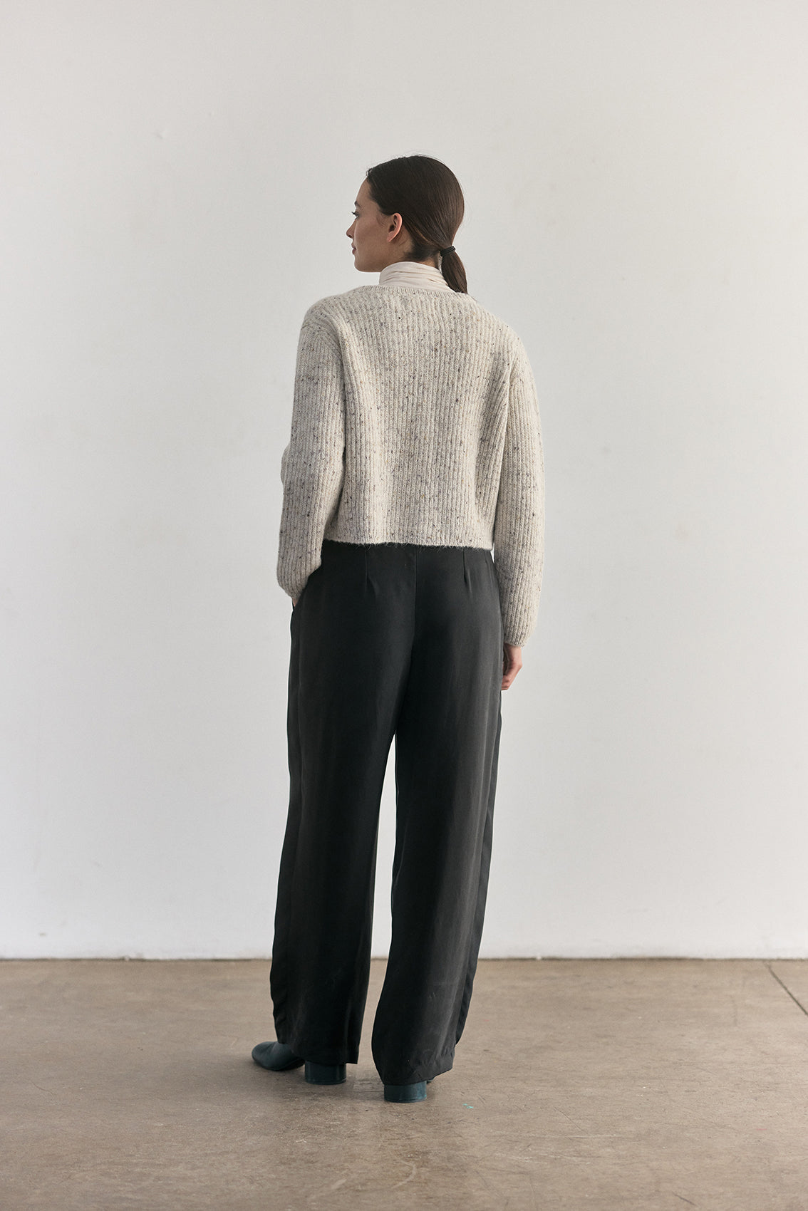 Pantalón Pinzado Cupro - Ónix