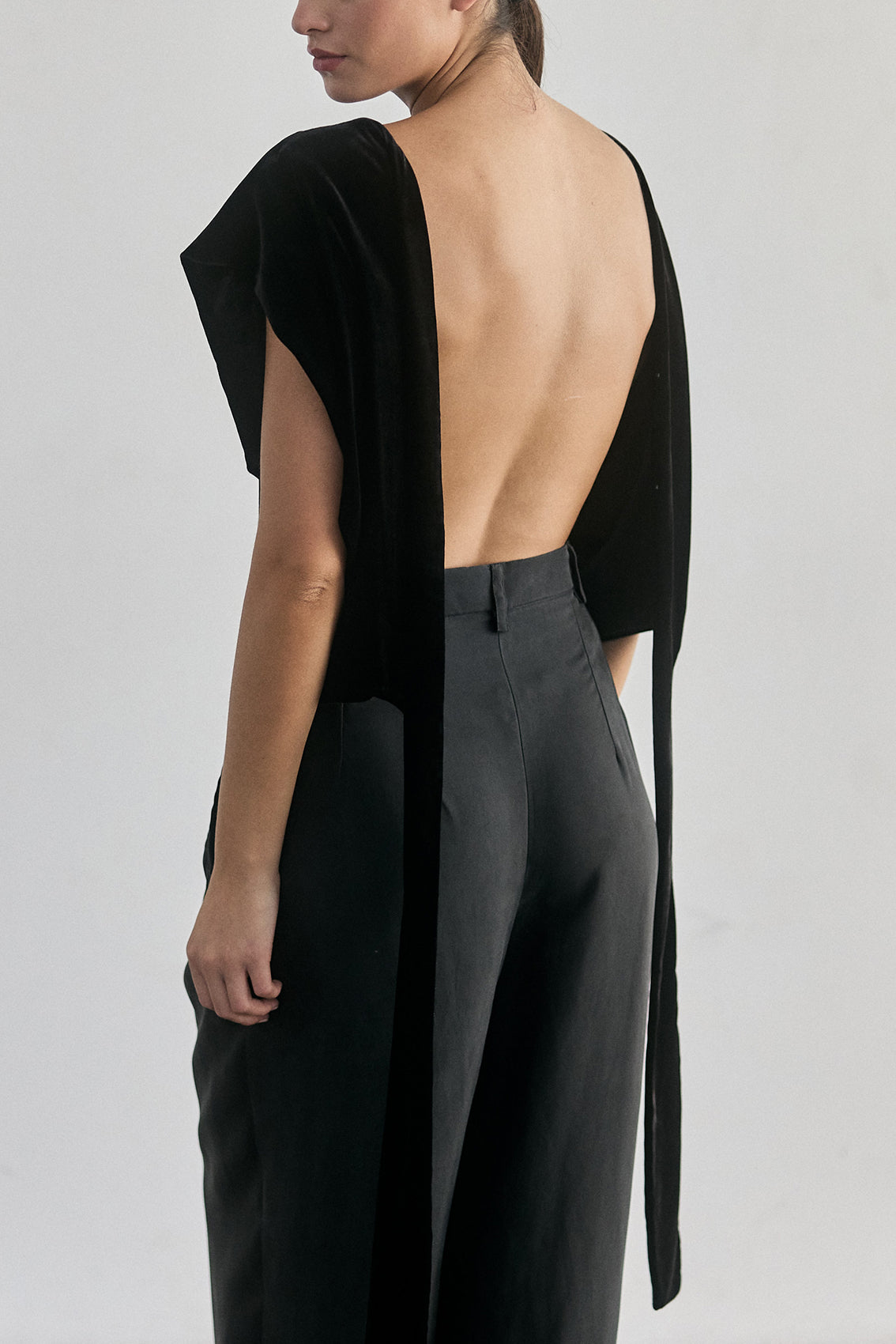 Pantalón Pinzado Cupro - Ónix