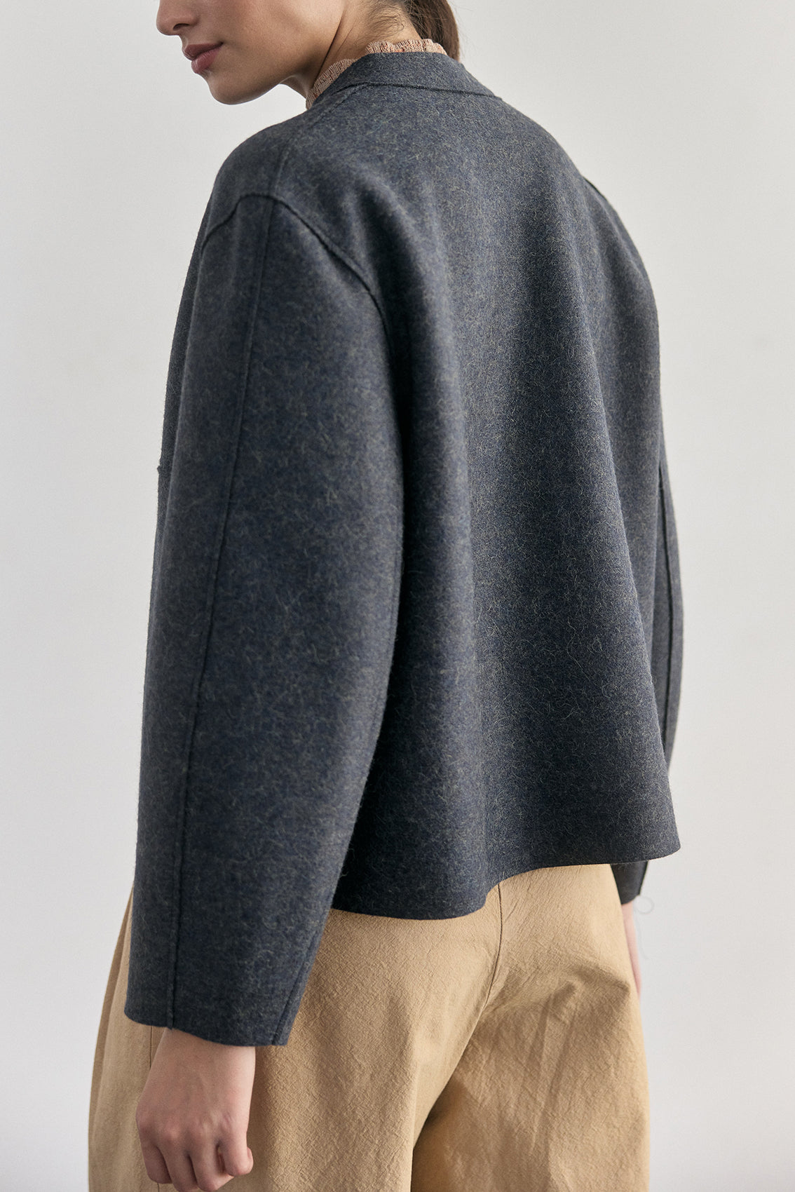 Chaqueta Corta Alpaca/Lana Felted - Lago