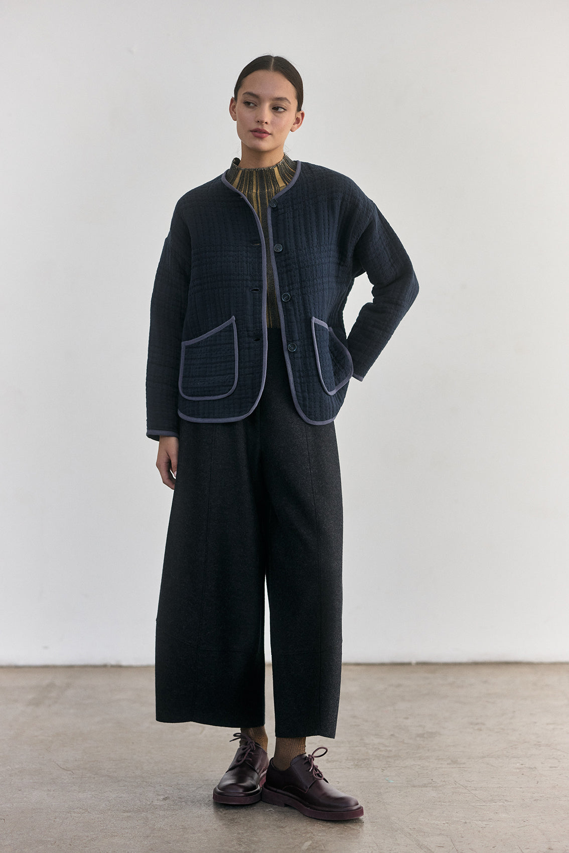 Chaqueta Quilt Jacquard - Medianoche