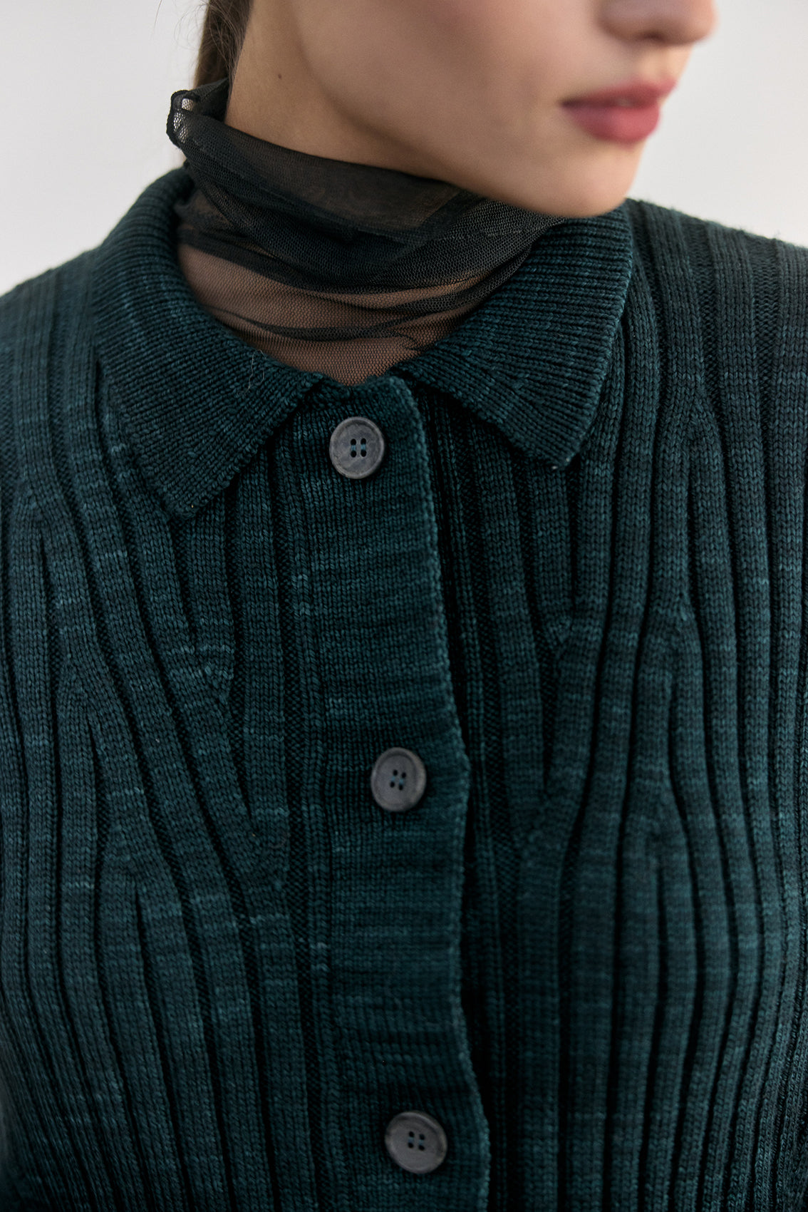 Cárdigan Barrado Lana Merino - Lago