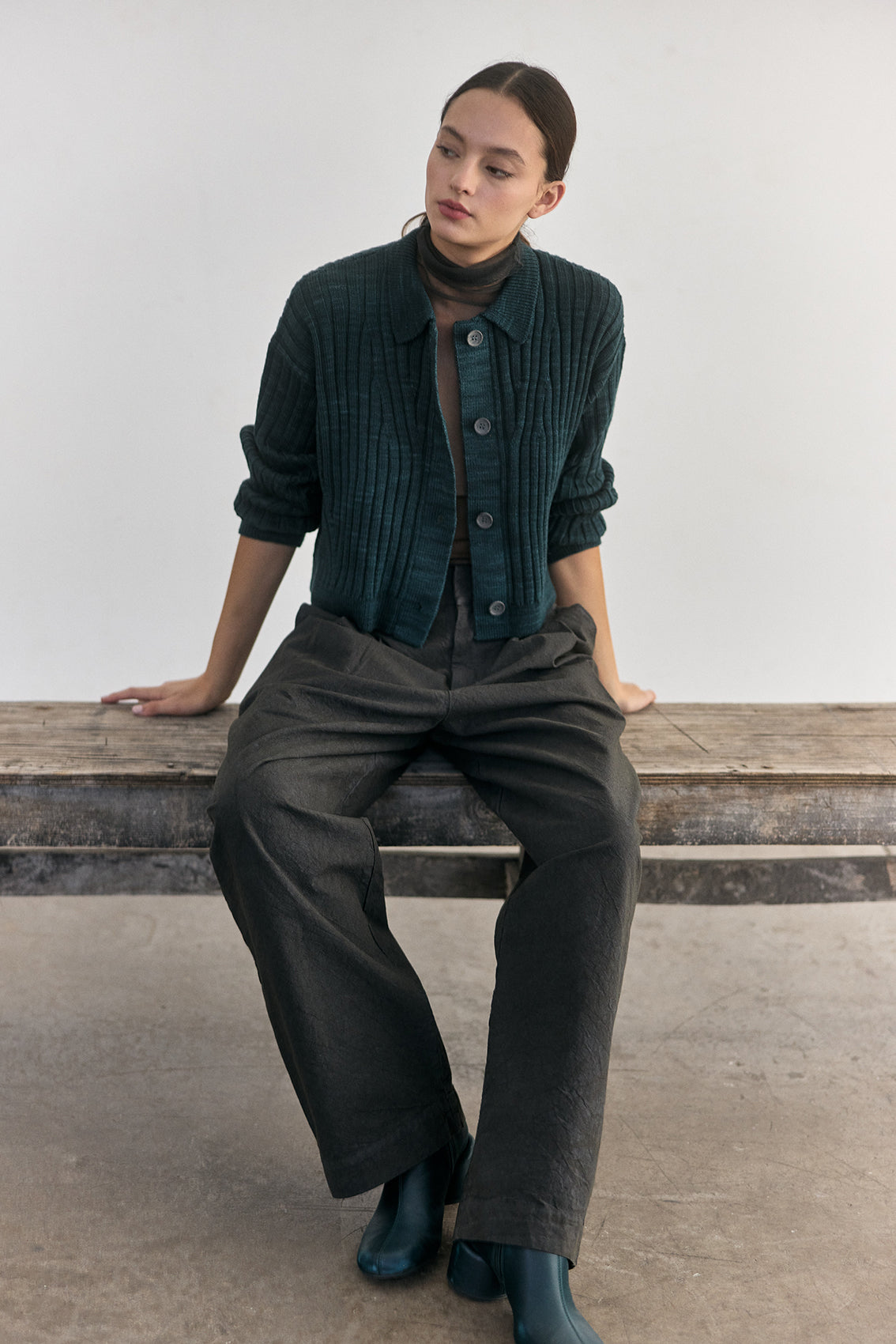 Cárdigan Barrado Lana Merino - Lago