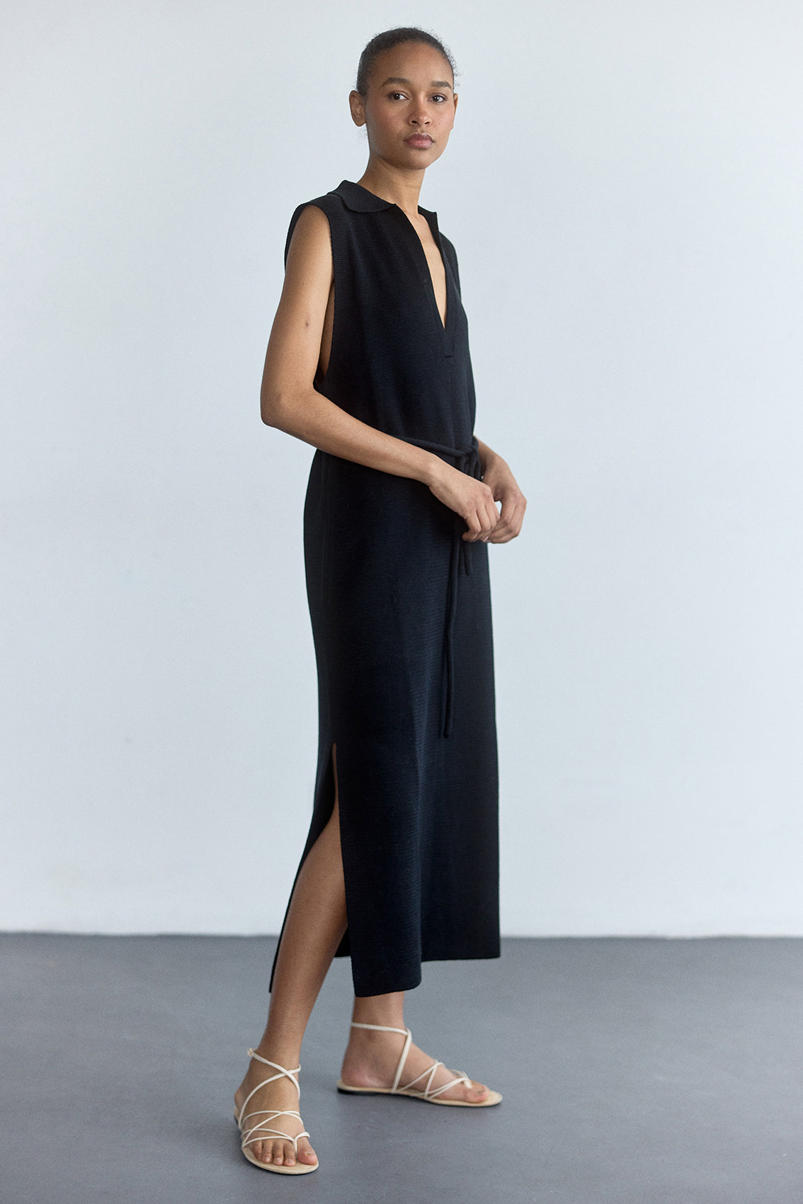 Pima Cotton Knitted Dress - Onyx