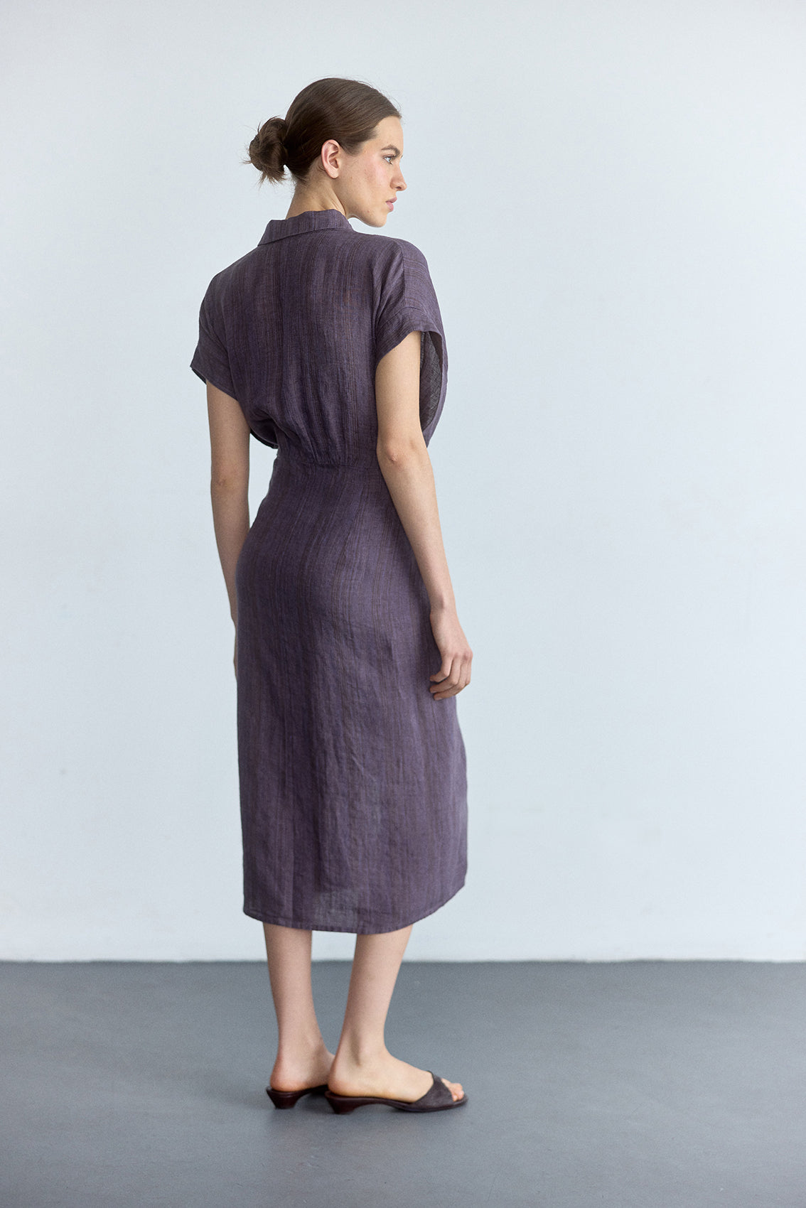Vestido Camisero Anudado Lino - Iris