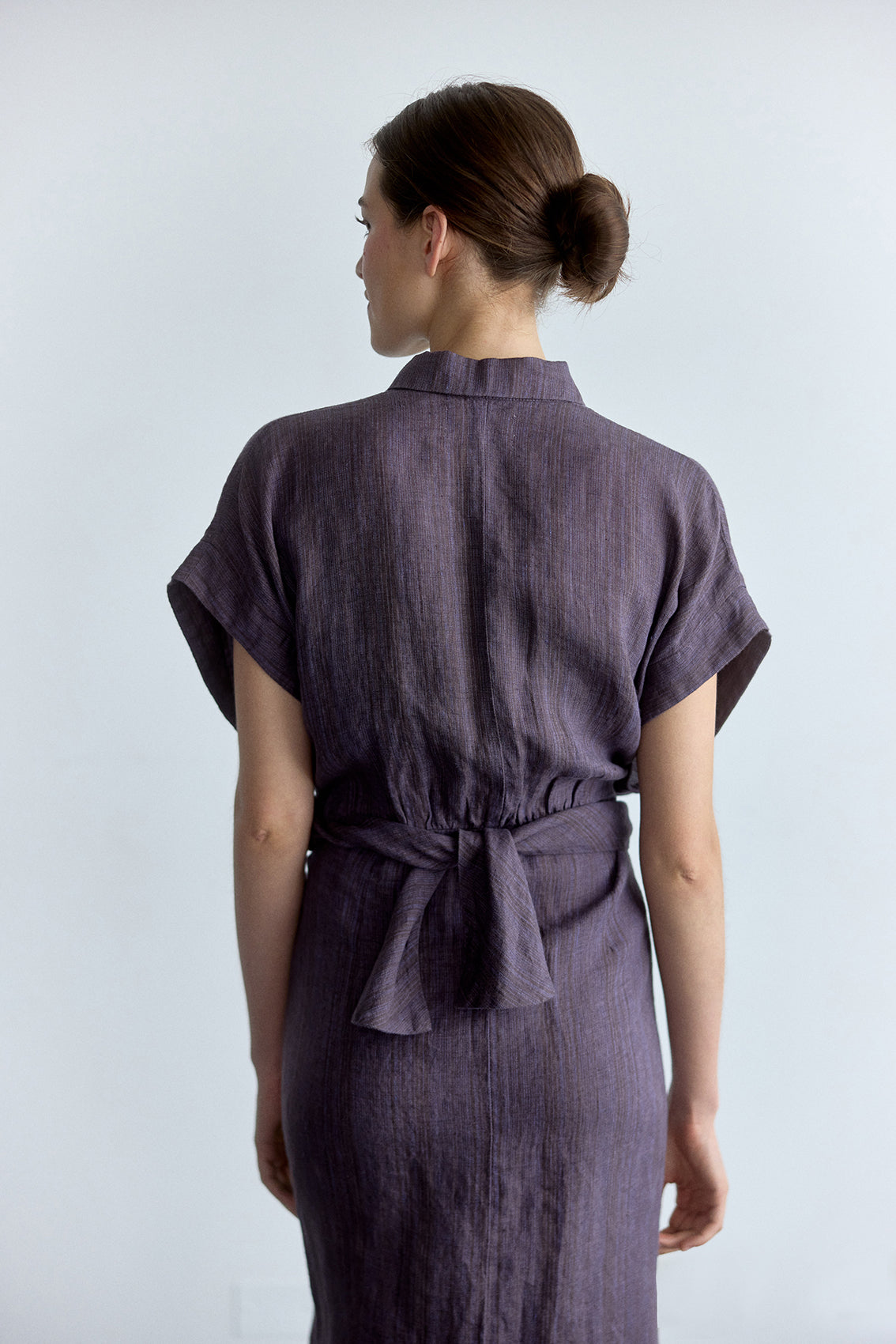 Vestido Camisero Anudado Lino - Iris