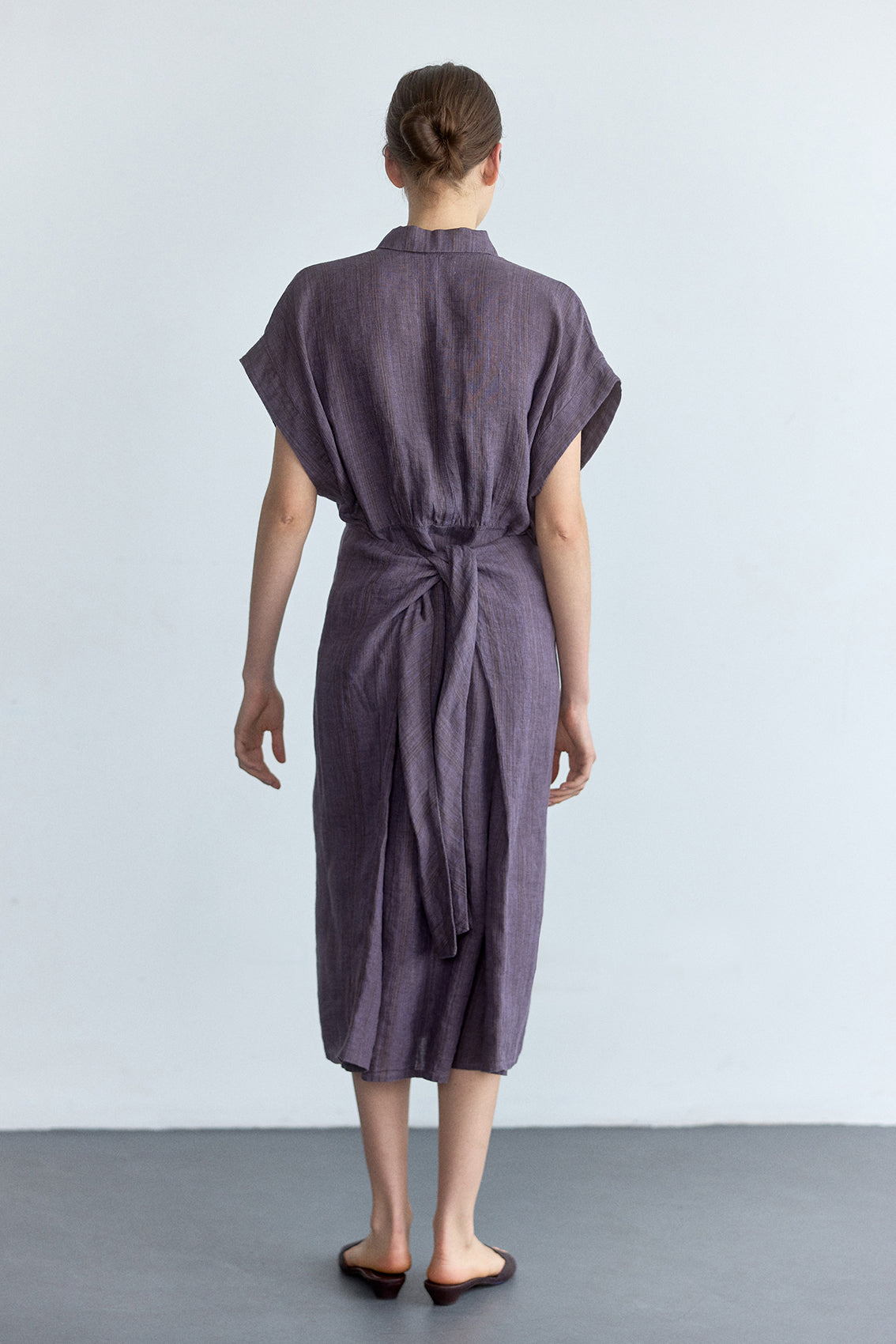 Vestido Camisero Anudado Lino - Iris