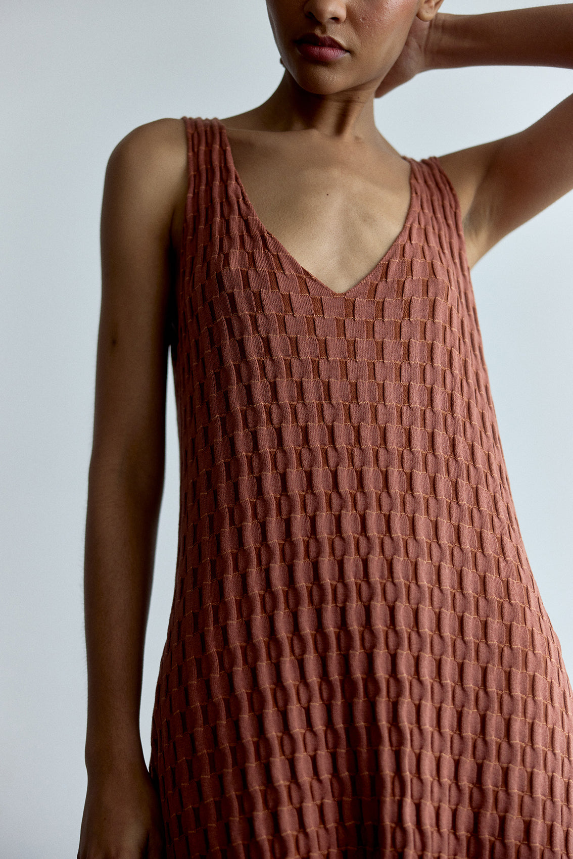 Vestido Tejido Texturado Algodón Pima - Pomelo