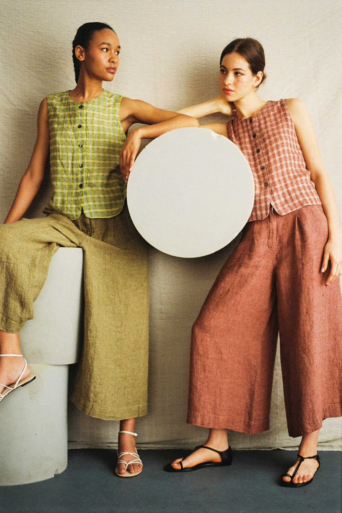 Pantalón Ancho Lino - Arcilla