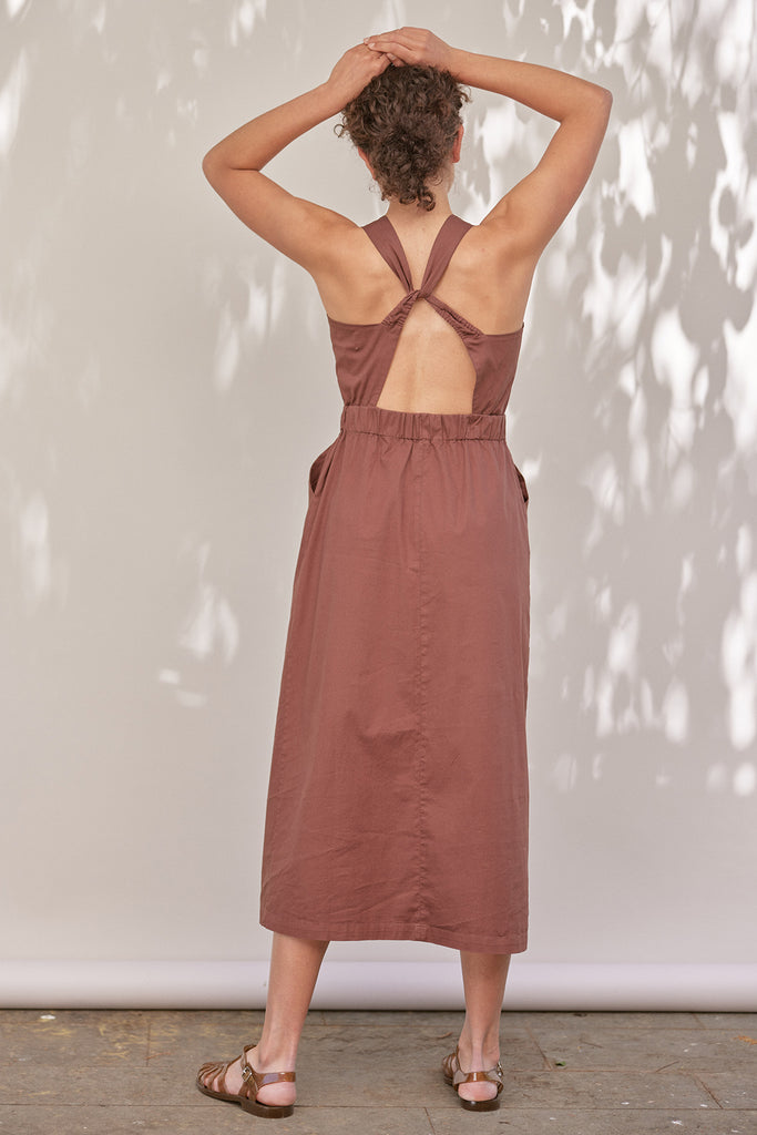 Vestido Espalda Cruzada Algodón - Higo