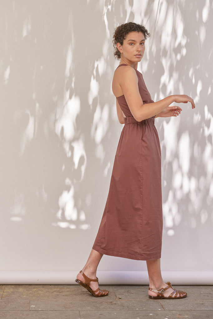 Vestido Espalda Cruzada Algodón - Higo