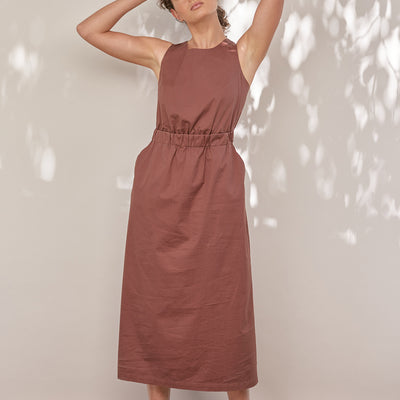 Vestido Espalda Cruzada Algodón - Higo