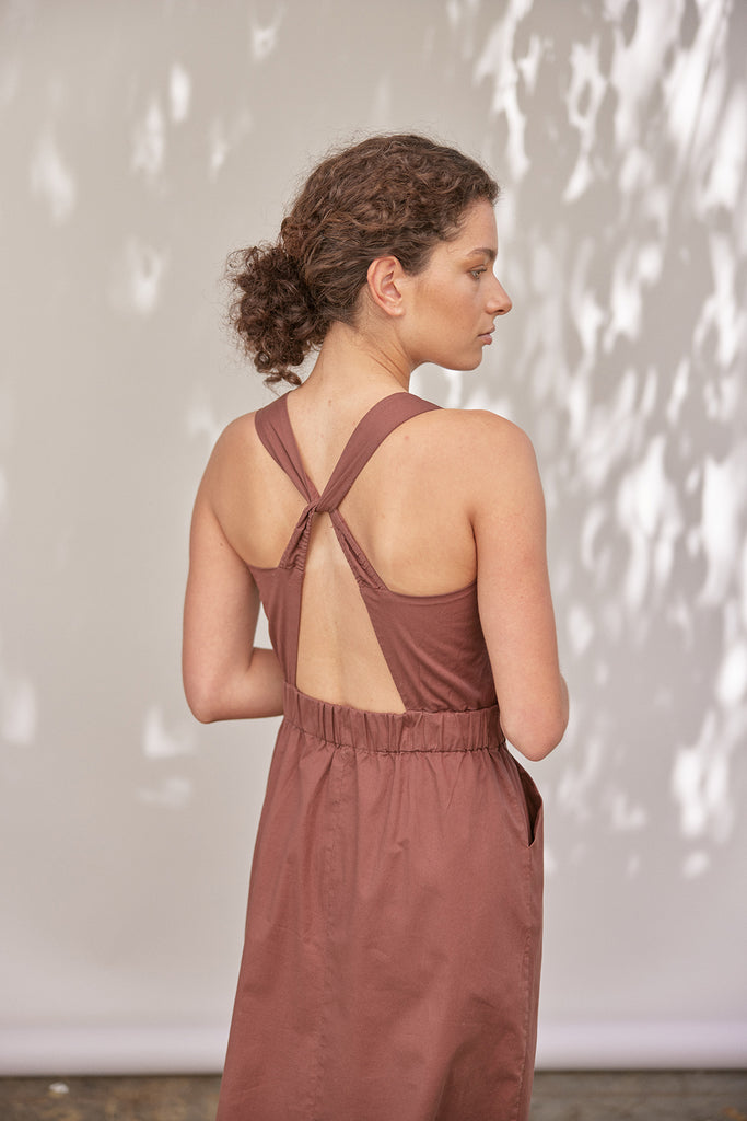 Vestido Espalda Cruzada Algodón - Higo