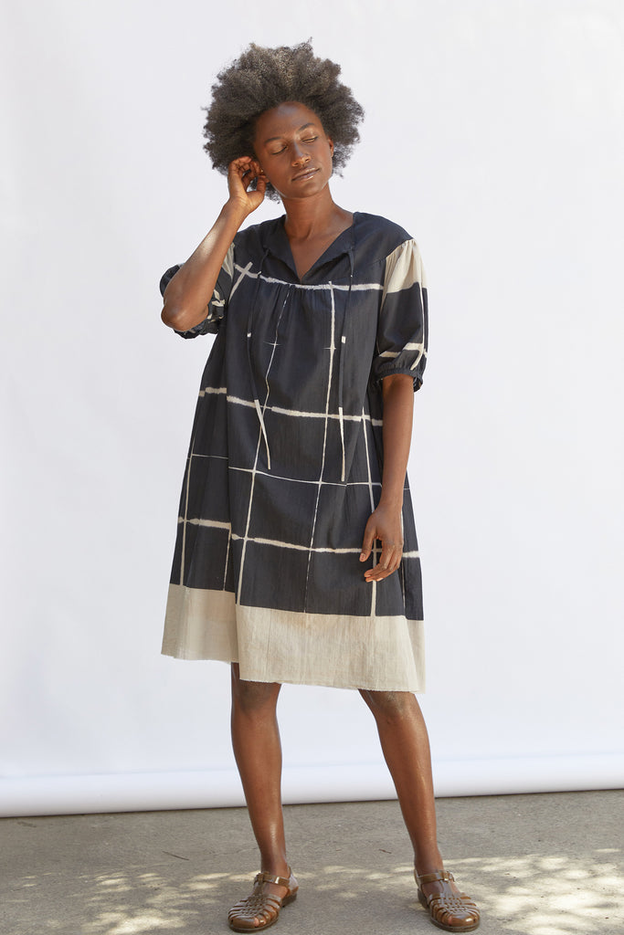 Oversized Dress Shibori Cotton - Ónix