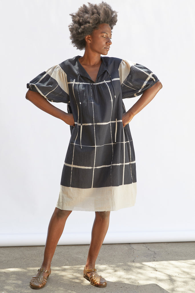 Oversized Dress Shibori Cotton - Ónix