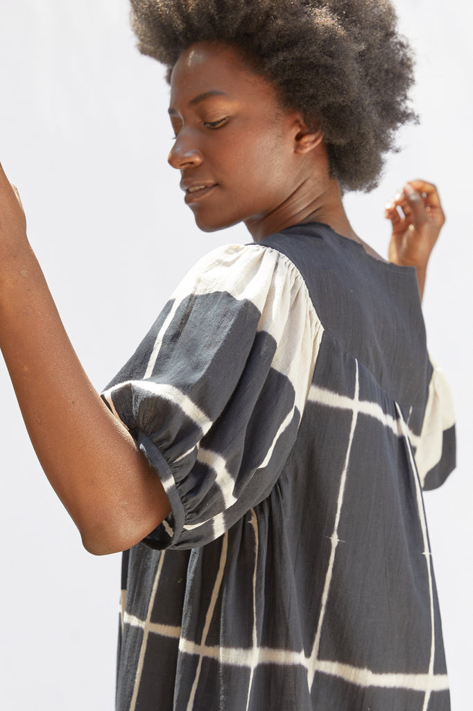 Oversized Dress Shibori Cotton - Ónix