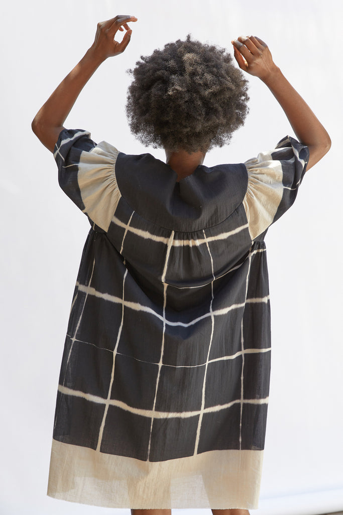 Oversized Dress Shibori Cotton - Ónix