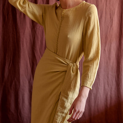 Textured Wrap Skirt - Trigo