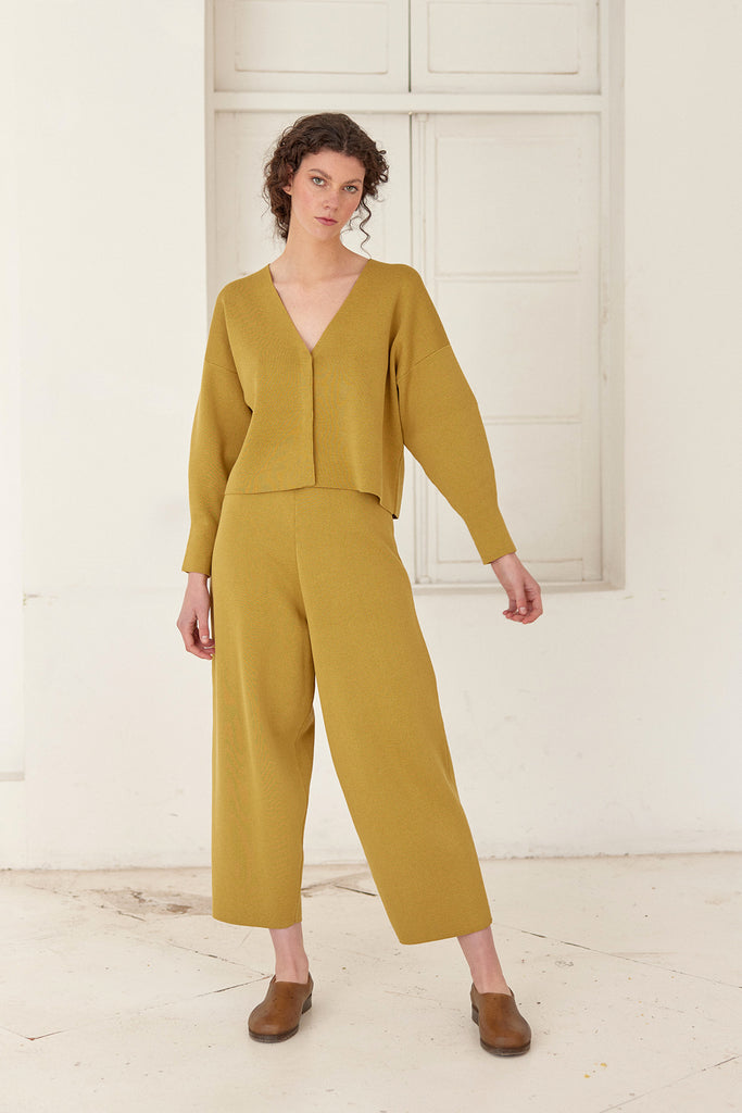 Knitted Curved Pant - Oro